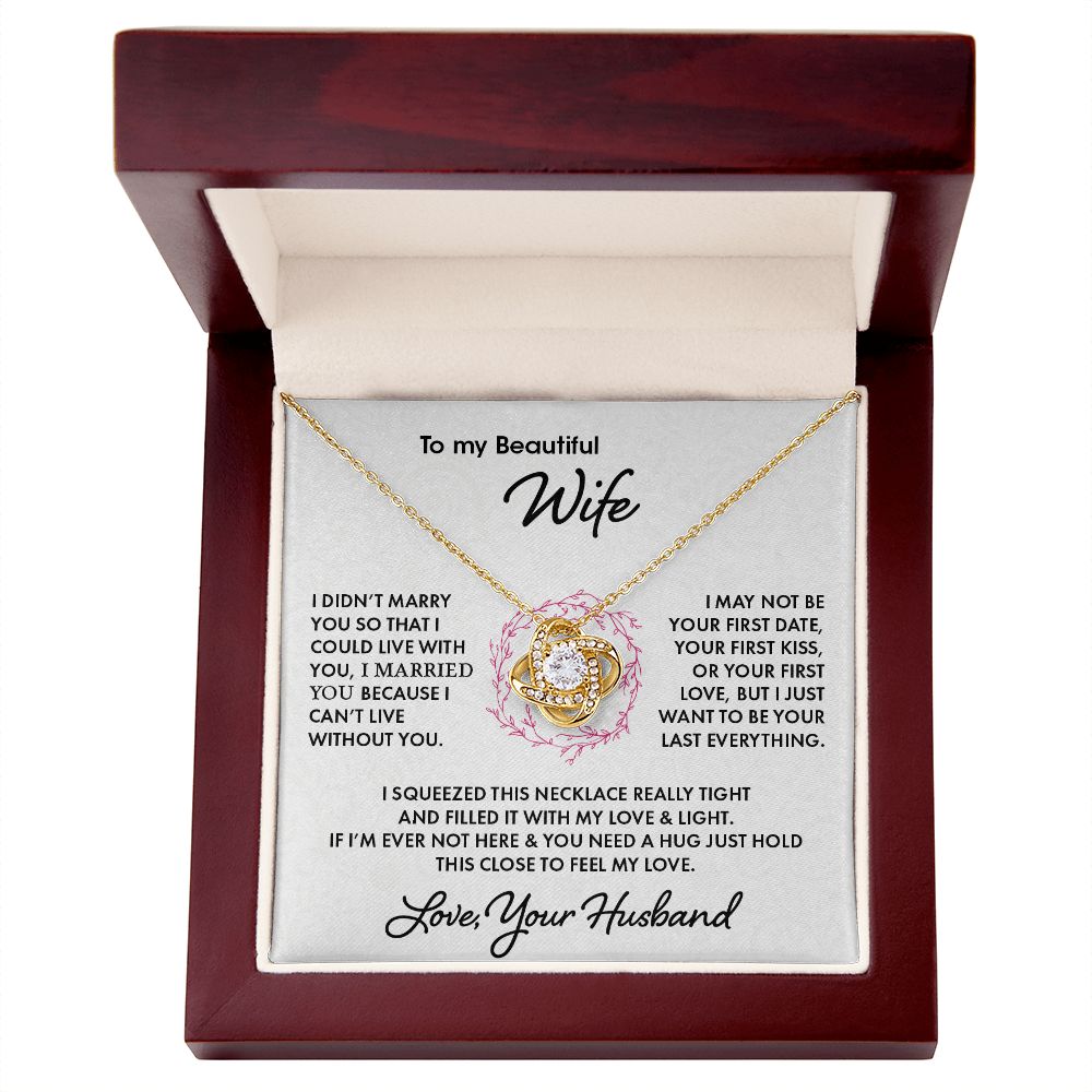 To My Beautiful Wife | Love Knot Necklace